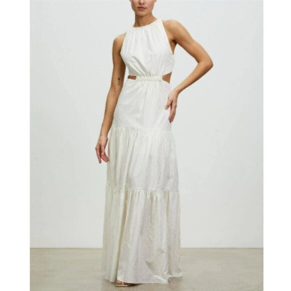 Significant Other Poppy Cut-Out Maxi Dress Ivory White Small - Picture 2 of 13